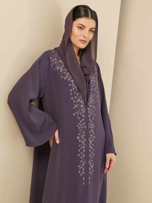 Hand Embroidery Flowers Abaya