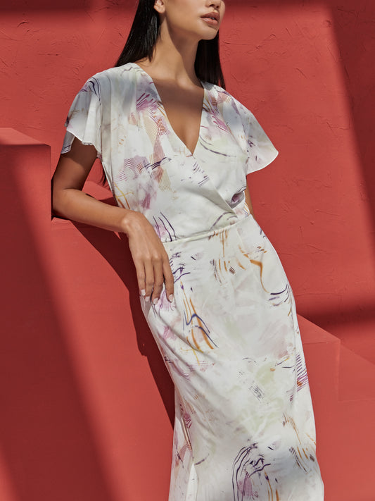Special White Print Aline Dress