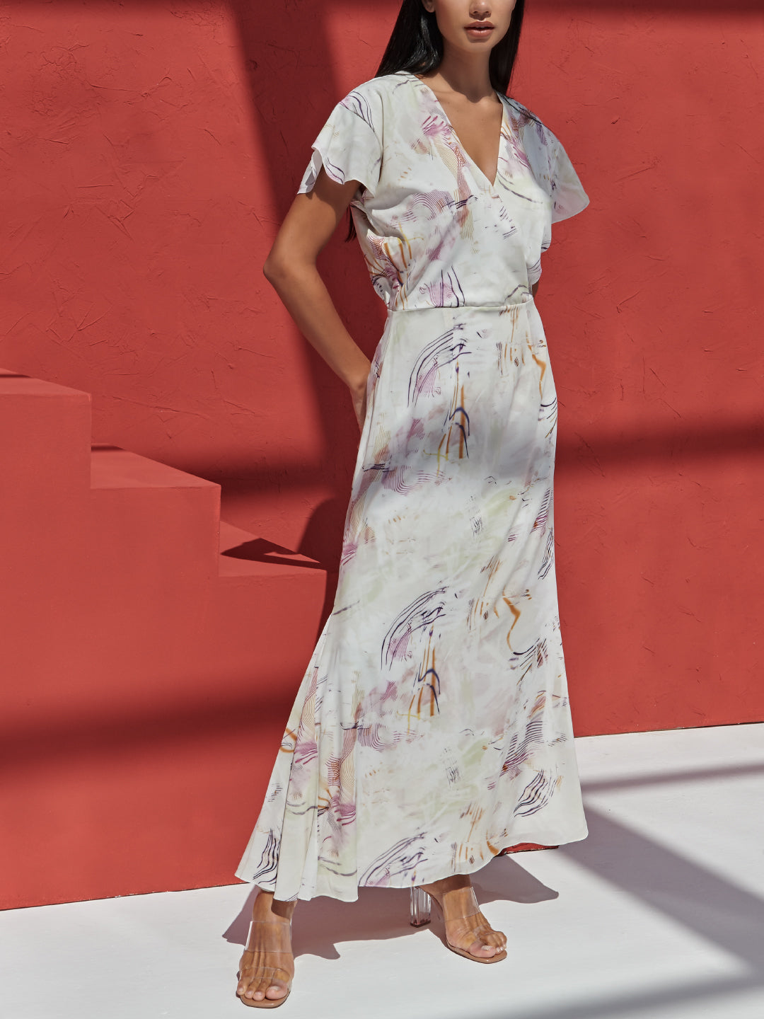 Special White Print Aline Dress