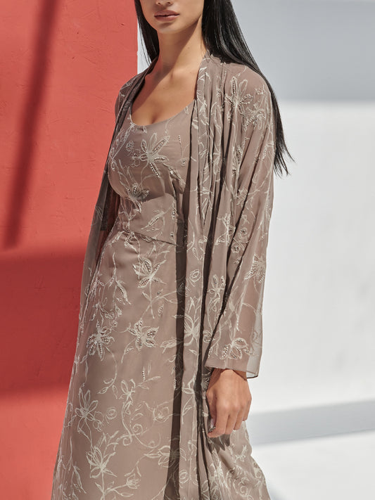 Japanese Flowers Chiffon Dress