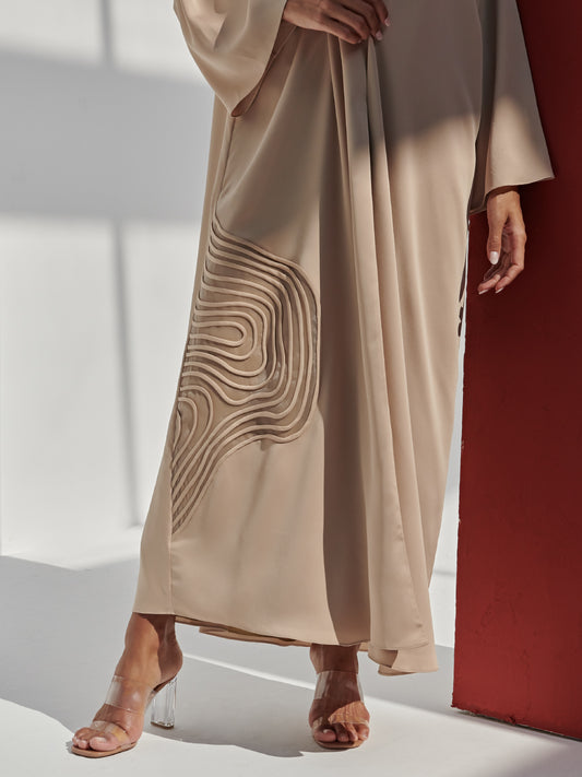 Silk Abaya With Organza