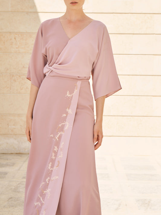 Two-Tone Top and Skirt Set