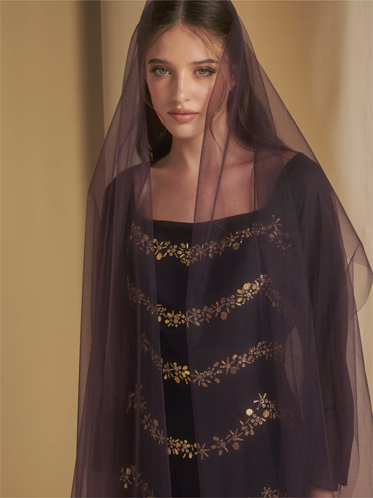 Baraaq Tulle Abaya