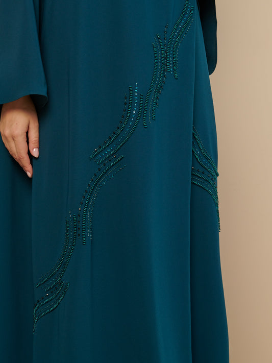 3D Threads Embroidery Abaya