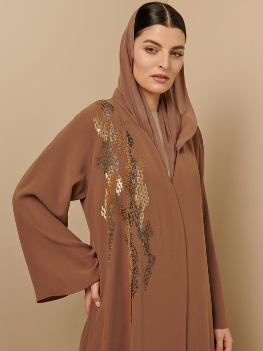 Ombre Golden Embroidery Abaya