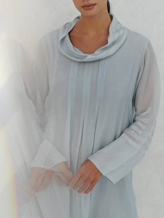 Fold Stitched Silk Kaftan