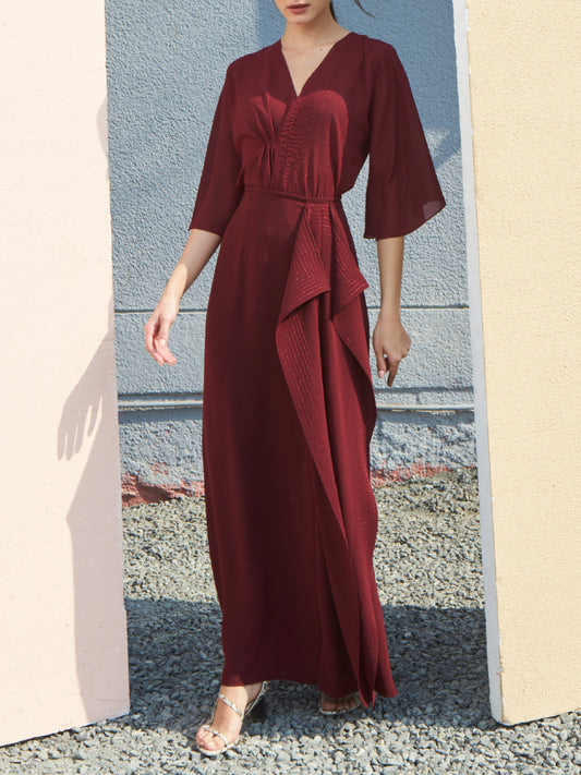 Burgundy Threads Top and Skirt Set 1